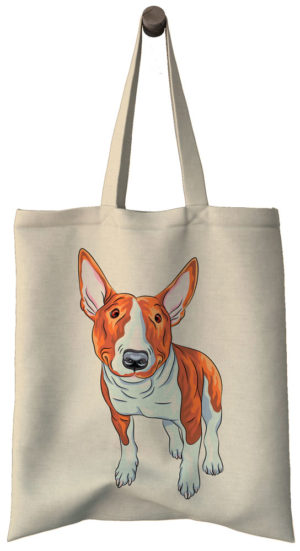Shopper, Cotton bag, nákupná taška, Bull Terrier dog, print