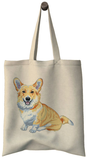 Shopper, Cotton bag, nákupná taška, Corgi dog, print