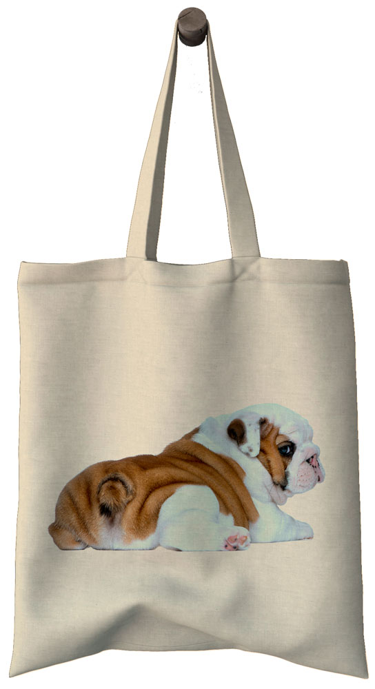 Cotton bag English Bulldog puppy • TEESHKA