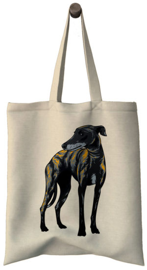 Shopper, Cotton bag, nákupná taška, Greyhound dog, print