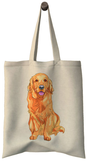 Cotton bag, Golden retriever, print