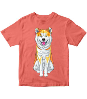T-shirt, Akita, coral, for kids, print