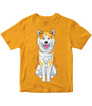 T-shirt, Akita, orange, for kids, print