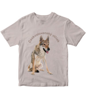 Kids t-shirt grey, Czechoslovakian Wolfdog, Československý vlčiak, Československý vlčák, for kids, print