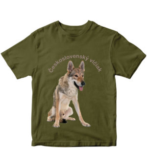 Kids t-shirt khaki, Czechoslovakian Wolfdog, Československý vlčiak, Československý vlčák, for kids, print