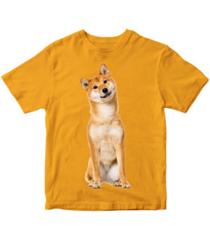 T-shirt orange, Shiba Inu, Šiba, for kids, print