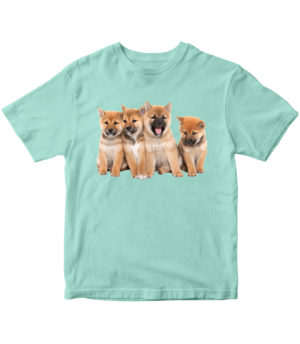 T-shirt mint, Shiba Inu puppy, Šiba šteňa, for kids, print