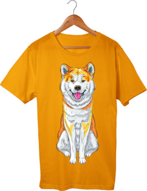 T-shirt, Akita, orange, unisex, print