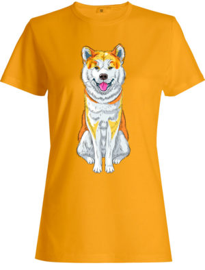 T-shirt, Akita, orange, for woman, print