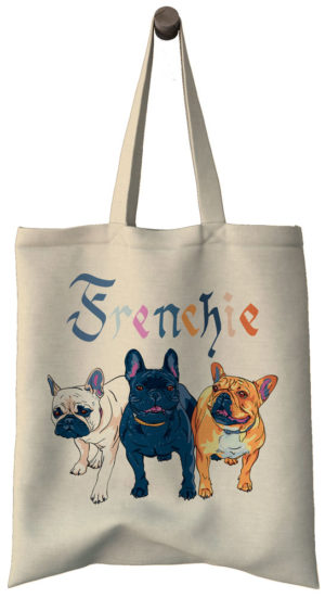 Shopper, Cotton bag, nákupná taška, French Bulldog dog, print