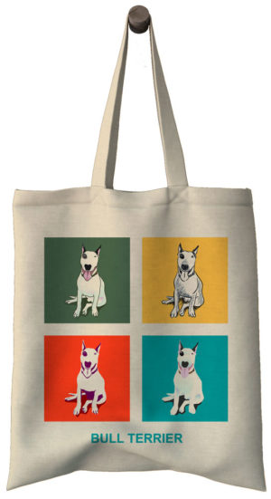 Shopper, Cotton bag, nákupná taška, Bull Terrier dog, Pop art, print