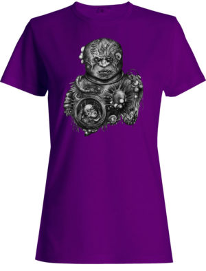 T-shirt purple, For horror lovers, Sergey Kapyski, for woman, print