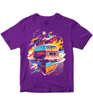 T-shirt purple, Freedom Power Fun, for kids, print