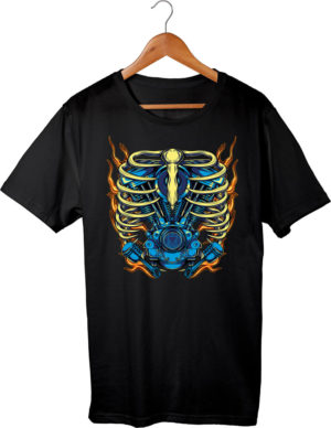 T-shirt Twin Engine, black, unisex, print