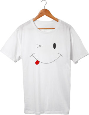 T-shirt white, Smile, unisex, print